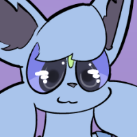 A headshot of a blue furry character with a swoop of fur on their head.